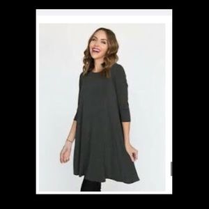 Agnes & Dora 3/4 Sleeve Swing Tunic w/ Pockets Sz XXL Dark Charcoal NWT